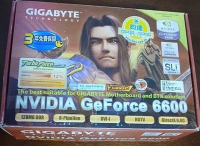 GIGABYTE NVIDIA GeForce 6600 128MB DDR PCI Express SLI DVI-I DirectX 9.0c