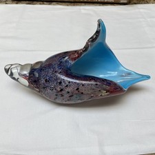 Hand Blown Glass Conch Shell-Paperweight or Decor Approx 10  x 5  