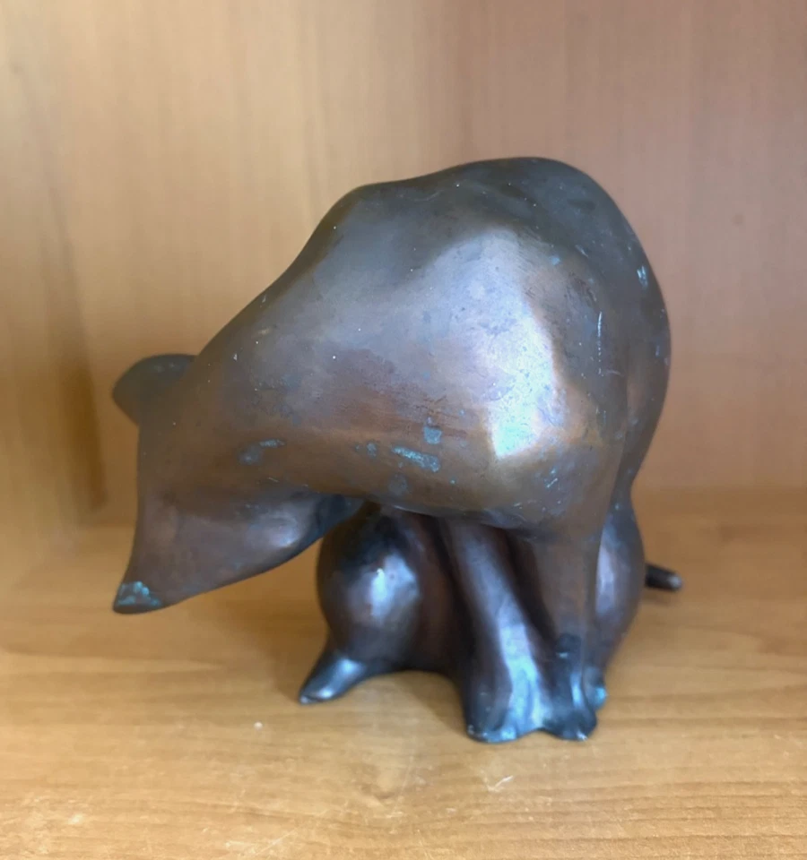 Gato sentado vintage latón tono bronce 5"h Foto 3 de 4