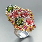 Handmade A+ 8 ct+ Natural Tourmaline Ring 925 Sterling Silver Size 8 /R464412