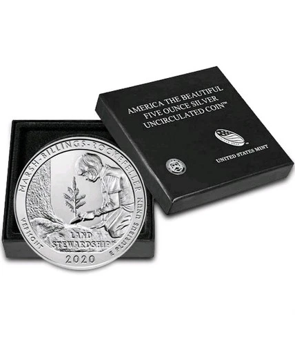 2020-P 5oz Burnished ATB Marsh-Billings-Rockefeller National Historical Park coa