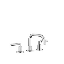 Dornbracht TARA Three-hole basin mixer w. pop-up waste Brushed Chrome 20705882-9