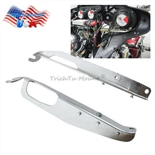 2x Silver Inner Batwing Fairing Support Brackets For Harley Touring Street Glide