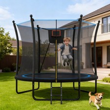 8 Foot Backyard Trampoline with Enclosure Net