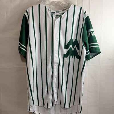 Mountain Mamas Green & White Striped Baseball Jersey XL