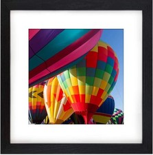 12X12 Frames Display 8X8 Photos with Mat or 12 X 12 Pictures without Mat Black W