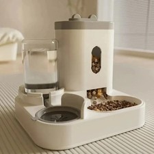 Automatic Dog Cat Feeder Food Bowl with Water Dispenser Large Capacity
