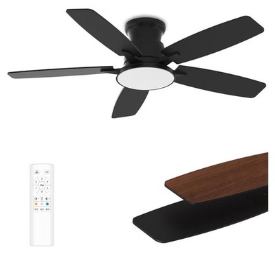 Flush Mount Ceiling Fan with Light, 42 Inch, Remote Control, 3CCT Dimmable LED