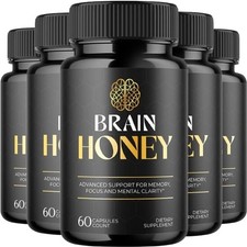 5 Pack Brain Honey Nootropic Natural Brain Supplement Brain Honey 300 Capsules