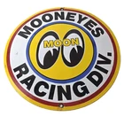 Vintage Moon Eyes Sign - Speed Drag Race Division Porcelain Gas Pump Sign