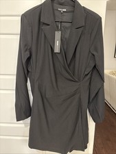 Fashion Nova Lux Francesca's Blazer Micro Mini Dress Black Medium NWT