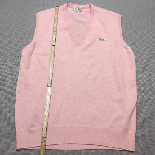 Lacoste Golf Weste Herren Große 6 Rosa Negligee Vintage Ärmellos Pullover Lachs