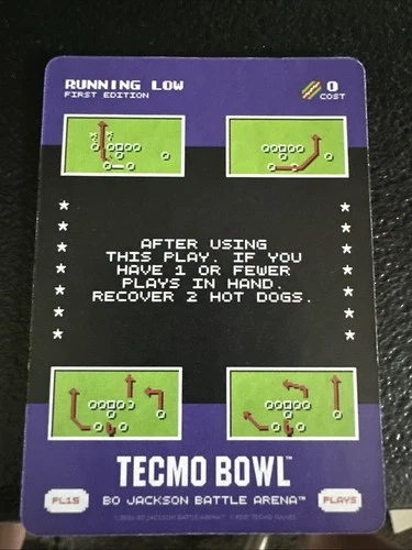 2026 Bo Jackson Battle Arena TECMO BOWL PL-15 Running Low 1st Edition SSP!!