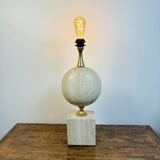 Philippe Barbier Lamp, Maison Barbier, Travertine and Brass, Vintage 1970 - 60cm
