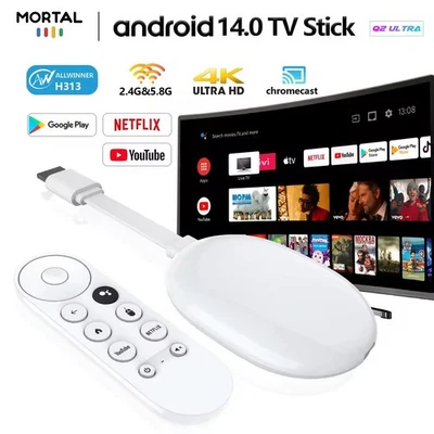 Mortal Chromecast mit Google TV 16GB u. HD-Sprachfernbedienung USB-Anschlus Weiß - Bild 1 von 4