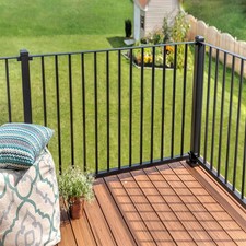 Black Wrought Iron Deck Balustrade Railing Panel 280x770mm Garden Balcony Fence