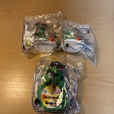 McDonalds Happy Meal Super Mario Toys Lot of 3 2 Running Yoshi 1 Bingo Sealed