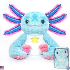Cozy Weighted Blue Axolotl Stuffed Animal - 4.5 lbs for Sensory Support & Relief