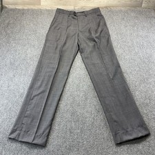 NWT Paul Fredrick Mens 36 Charcoal Grey 100 Wool Pleated Dress Pants