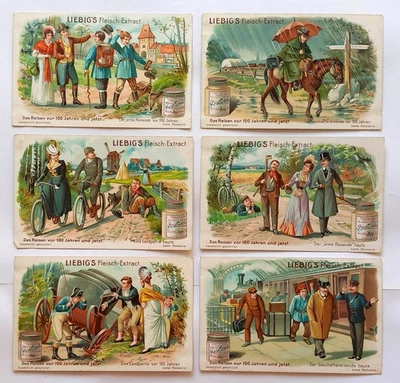 komplette Liebig Serie A 607 / S 801  "Das Reisen vor 100 Jahren und jetzt"-1904 - Bild 1 von 2