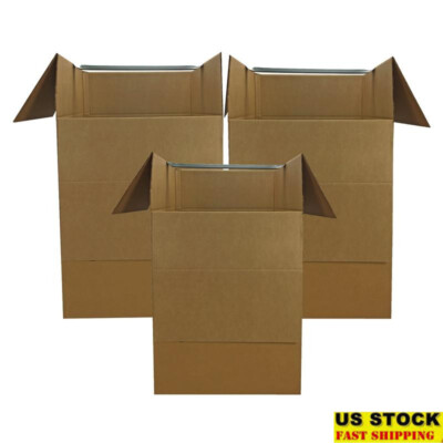 Large Wardrobe Moving Boxes Bundle of 3 Heavy Duty Clothes Storage Solutions New