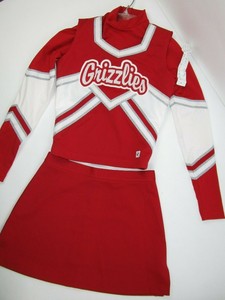 New 3 Pc Grizzlies Cheerleader Uniform Outfit Costume Teen Size 32