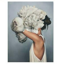 Paint By Numbers Adults kids Flower Woman DIY Painting Kit 40x50CM Canvas