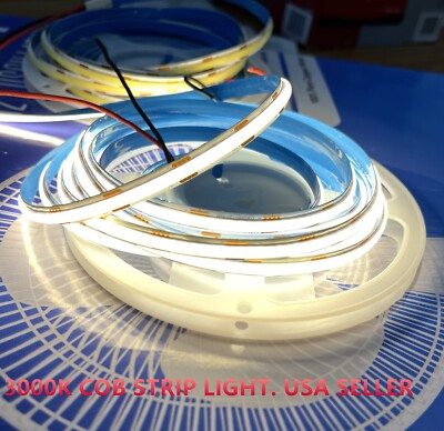 16F COB LED Strip DC12V 320LEDs/M High Density Flexible Tape Light USA Seller
