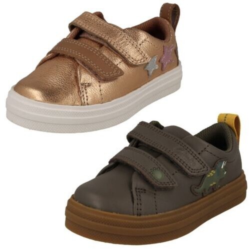 Chaussures Formelles En Cuir Marron Pour Garçon - Taille UK 10 Enfant - Fermeture Velcro - Occasion