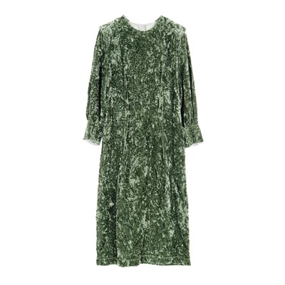 Dresses】TOGA PULLA Crushed Velor Dress Rayon Green Toga Good 