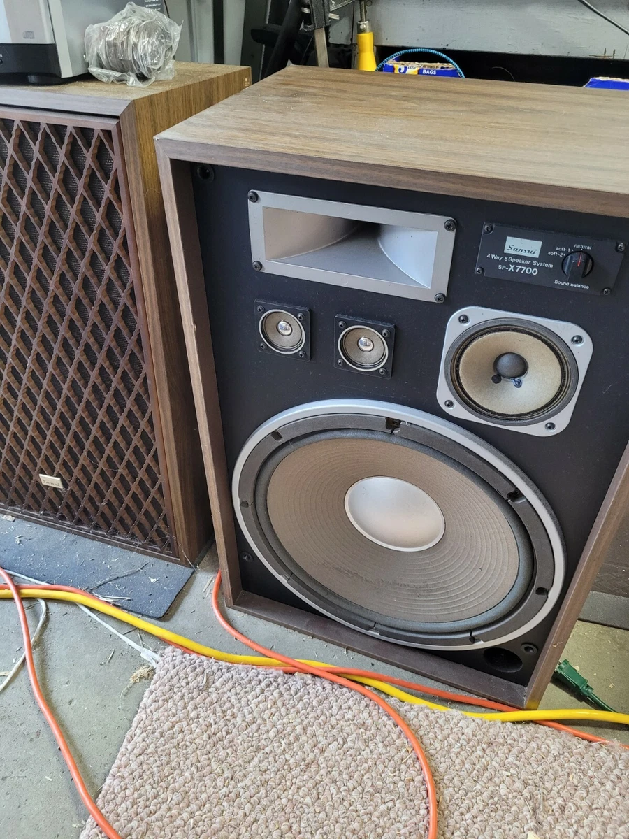 2 Vintage Sansui SP-X7700 4 way 5 Speaker System Classic Sound! TESTED WORKS