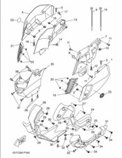 Yamaha MT 125 fino A 2019 Carenatura / Scoop di Aria DX Nero Opaco Originale