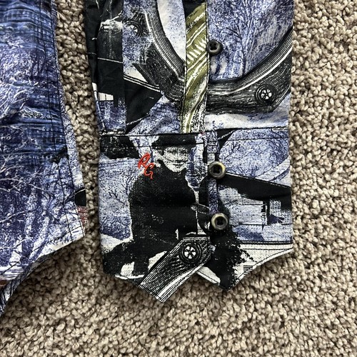 Robert Graham Shirt Mens Large Fit Designer Classy Abstract Rare Flip Cuff EUC - Picture 7 of 14