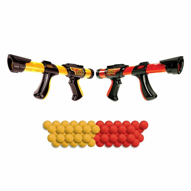 2 X Atomic Power Popper Pump Guns Plus 72 Soft Balls Kids Shoot 'em