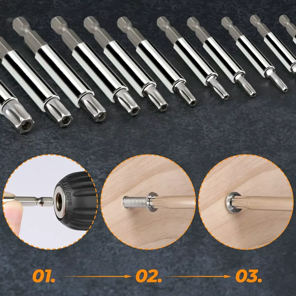 Tamper Proof Security Torq Hex Star Spanner Tri Wing Screwdriver 33 Torx Bit Set - Image 4 of 4
