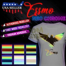 ESSMO™ Neo Chrome Heat Transfer Vinyl HTV T-Shirt 10" Roll Iron On Heat Press