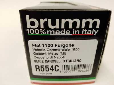 FIAT 500B FURGONE 1950 GALBANI 1:43 Brumm Veicoli Commerciali Die Cast