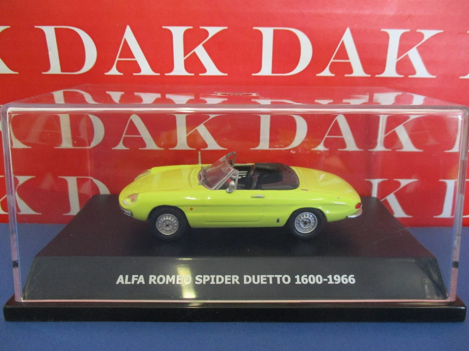 Die cast 1/43 Modellino Auto Alfa Romeo Spider Duetto 1600 Giallo 1966 Maxi Car - Immagine 4 di 4
