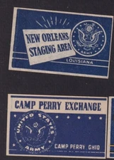 2 Antique US Match Tag B156427 US Military Base