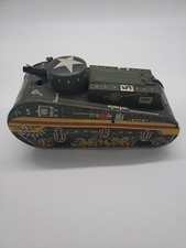 Vintage 1940's Marx Tin Litho Wind Up Sparkling Doughboy Army Tank Toy W/Box USA