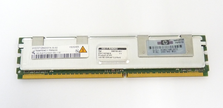Barrette Mémoire Serveur Qimonda 4Go (4x1Go) – DDR2 PC2-5300F, ECC RDIMM