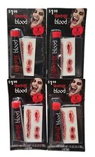 Vampire Blood 4x 1-Oz Packages Red Fake Blood  Wound Tattoos, Theater Make-Up