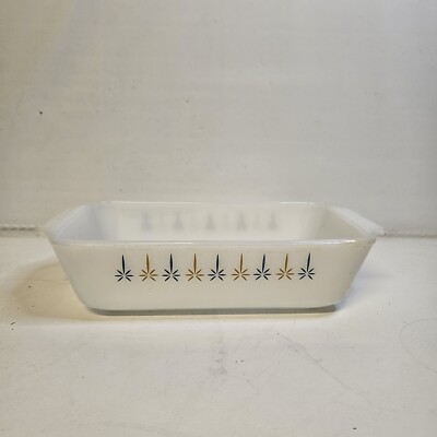 Vintage Anchor Hocking Fire King 1QT Star Flame Casserole Dish Loaf Pan
