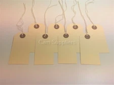 Cream CARD LUGGAGE Gift TAGS ON STRING Tie On Labels Travel Suitcase Bag FREE PP