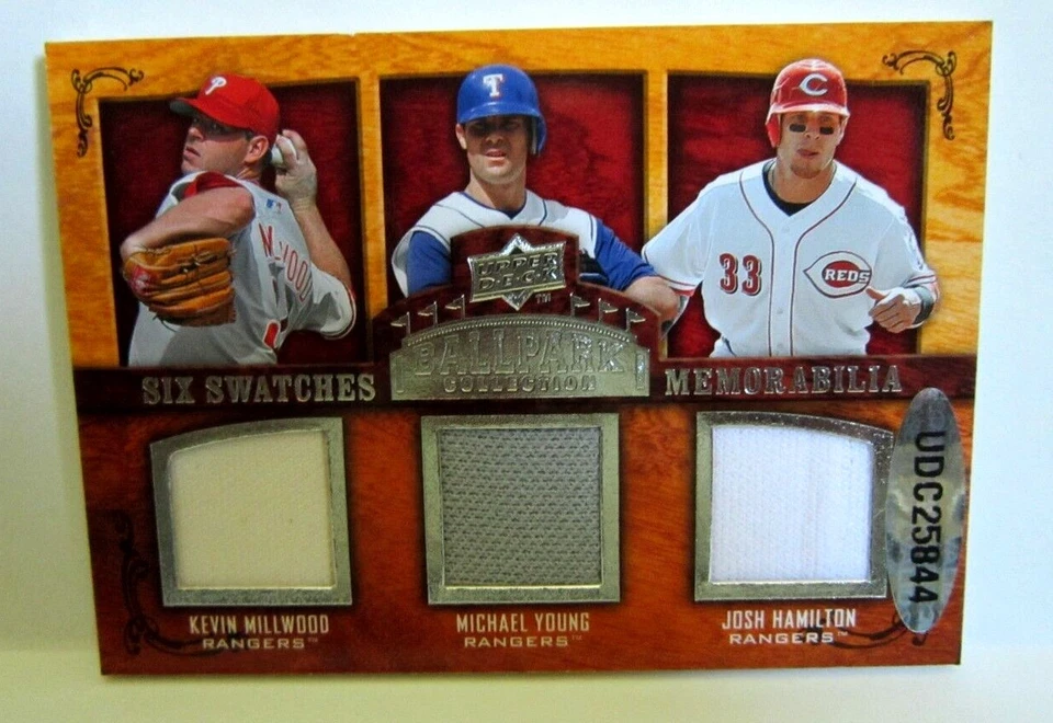 Tejada/Loretta/Oswalt/Millwood/Young/Hamilton 2008 Ball Park Collection 8 Patch  - Image 2 of 2