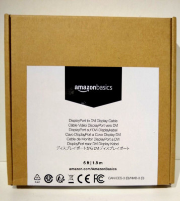 (2) Amazon Basics DisplayPort to DVI Display Cable - 6 Feet