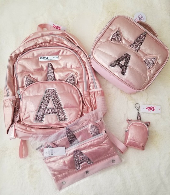 Justice Unicorn Backpack Sequin Monogram Letter B eBay