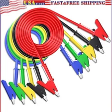 Alligator Clips Electrical Test Leads Dual Ended Crocodile Wire Cable Flexible