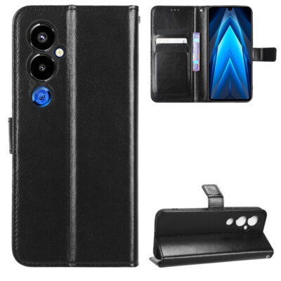 For Tecno Pova 4 Pro / Pova 3 / Neo 2 Crazy Horse PU Leather Flip Wallet Case