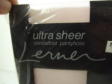 Vintage 80s Lerner Ultra Sheer Pantyhose Sandal Foot Color Rose Sz Med Magic Toe
